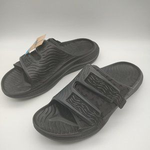 EUC Hoka One One Ora Luxe Black Slides